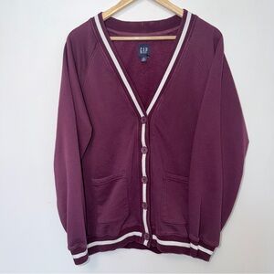 GAP Deep Burgundy Sweater with Light Trim